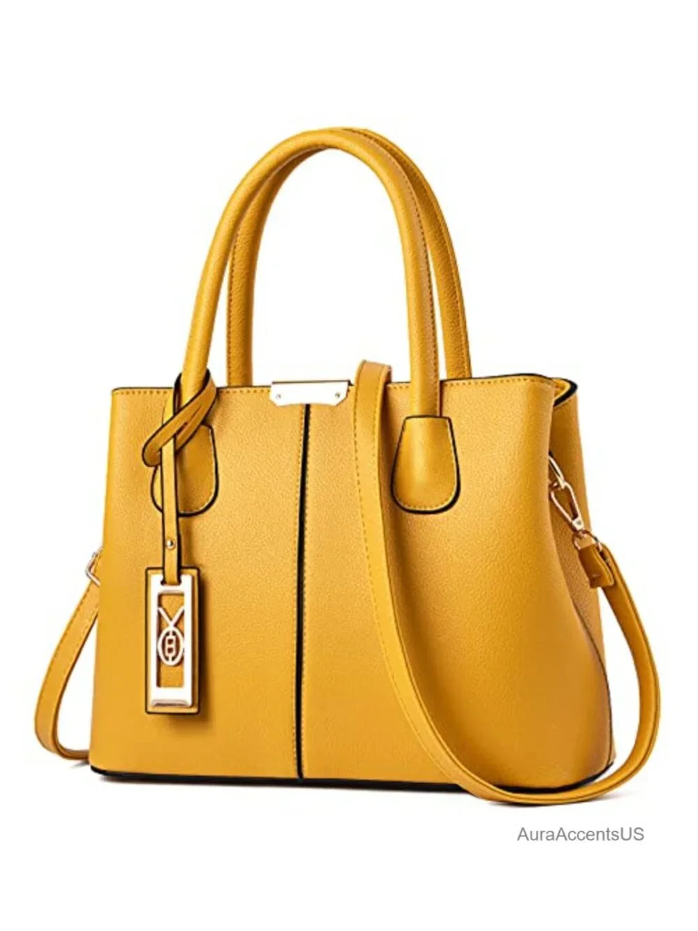 Women's Tote Satchel Handbag with Shoulder Strap Faux Leather